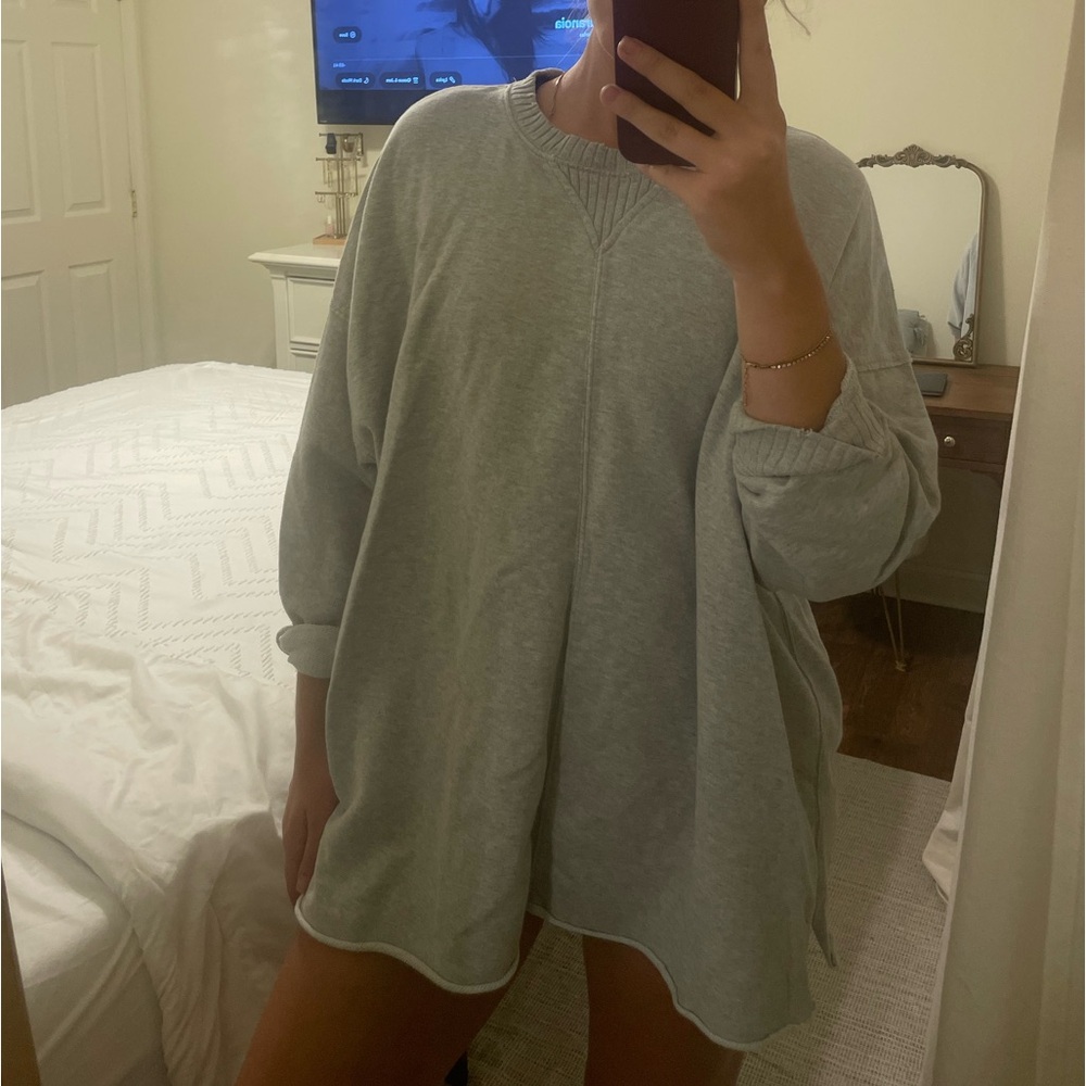 Aerie Gray Oversized Sweatshirt